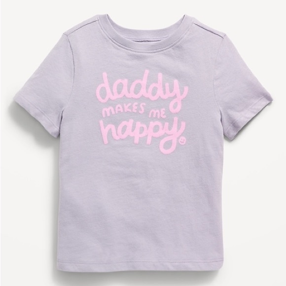Old Navy Other - Old‎ Navy Toddler Kids Lavender Graphic Tee w/ Pink Script Daddy Makes Me Happy